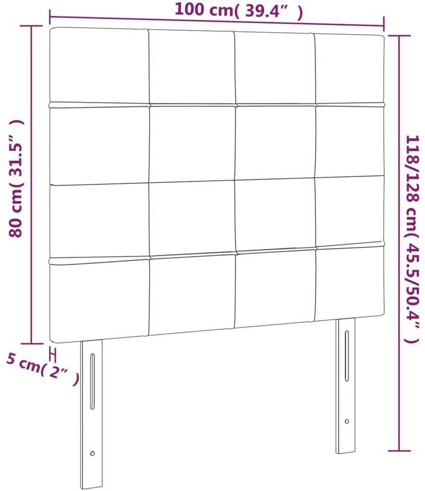 Galvūgalis su LED, mėlynos spalvos, 100x5x118/128cm, audinys