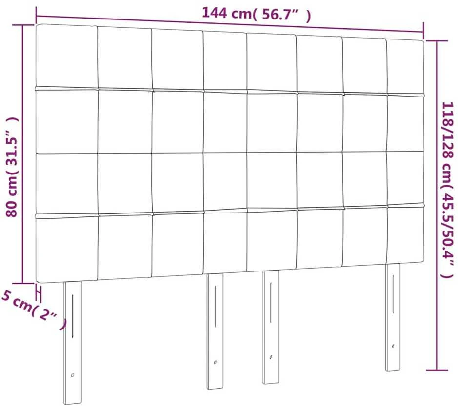 Galvūgalis su LED, mėlynos spalvos, 144x5x118/128cm, audinys