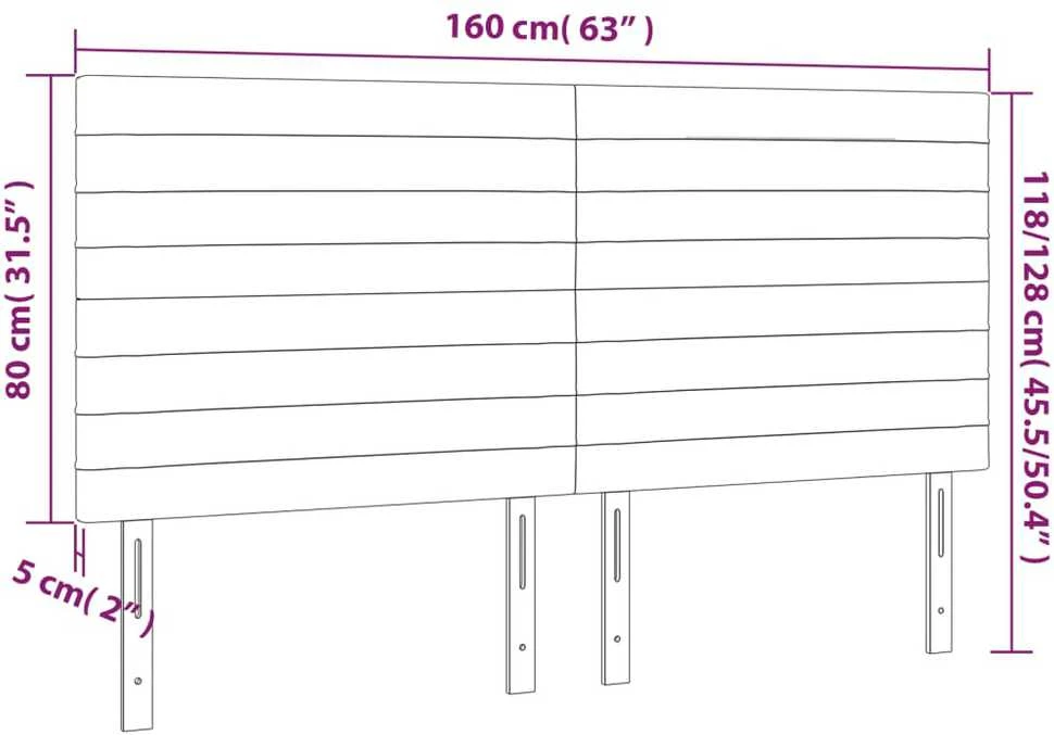 Galvūgalis su LED, mėlynos spalvos, 160x5x118/128cm, audinys