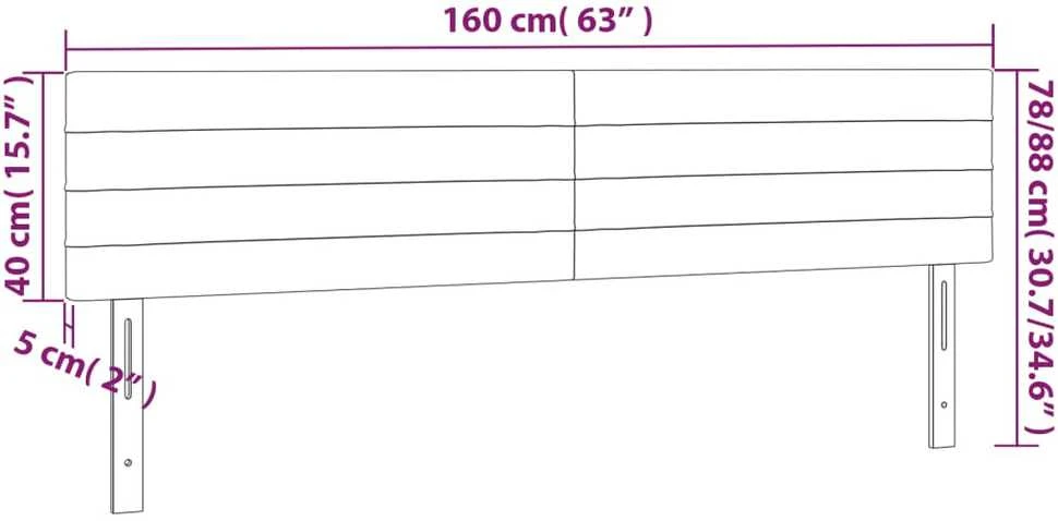 Galvūgalis su LED, mėlynos spalvos, 160x5x78/88cm, audinys