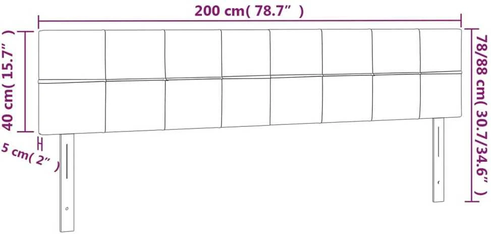 Galvūgalis su LED, mėlynos spalvos, 200x5x78/88cm, audinys