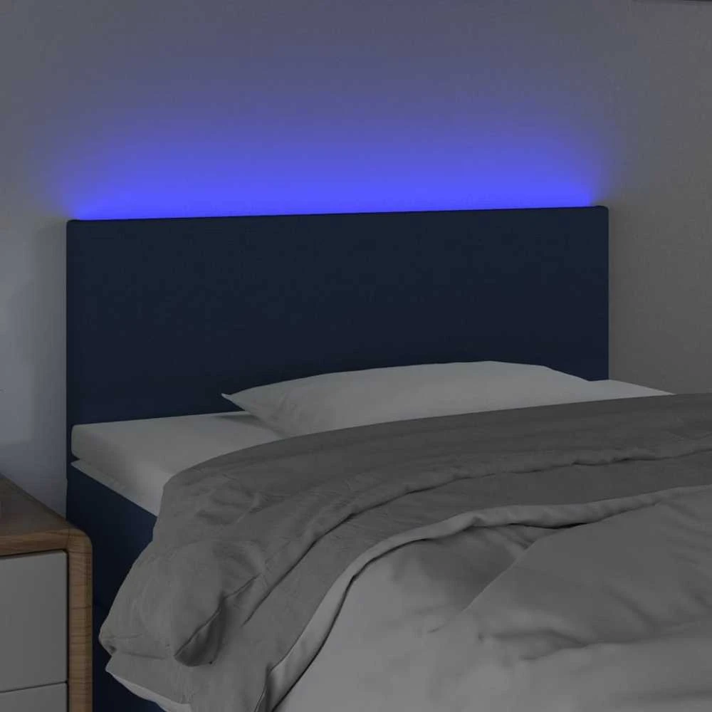 Galvūgalis su LED, mėlynos spalvos, 90x5x78/88cm, audinys