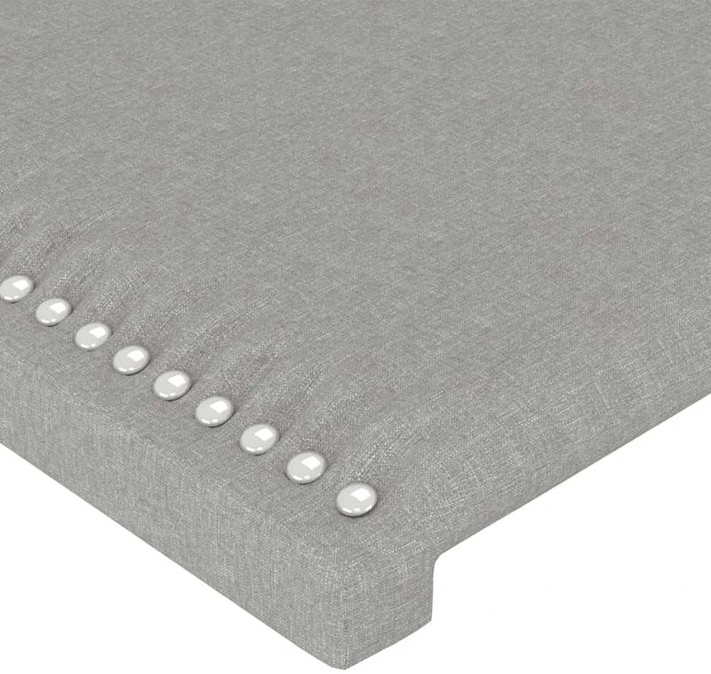Galvūgalis su LED, šviesiai pilkas, 203x16x118/128cm, audinys
