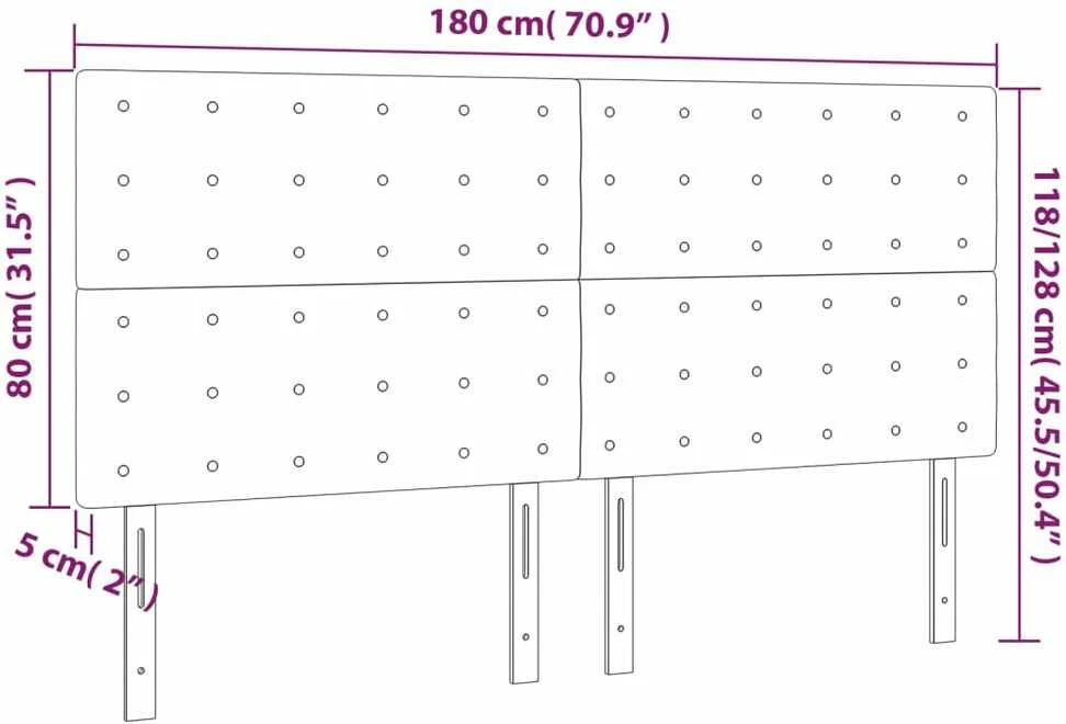 Galvūgalis su LED, tamsiai pilkas, 180x5x118/128cm, audinys