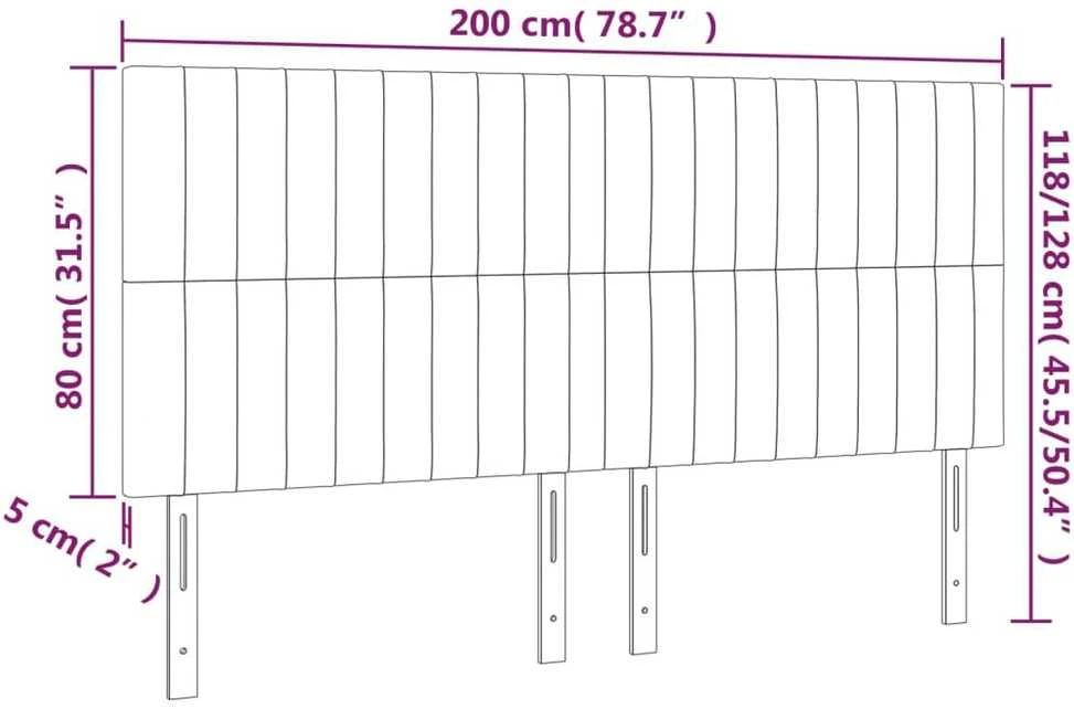 Galvūgalis su LED, tamsiai pilkas, 200x5x118/128cm, audinys