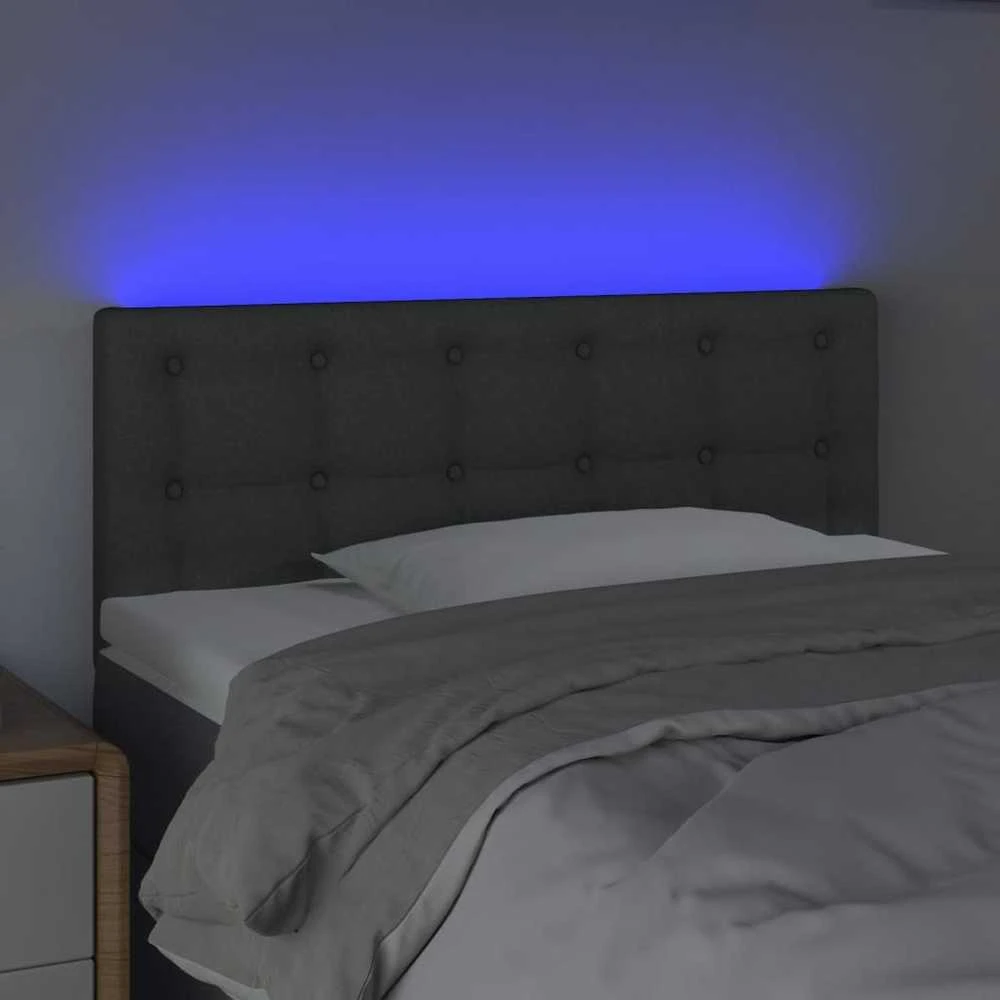 Galvūgalis su LED, tamsiai pilkas, 80x5x78/88cm, audinys