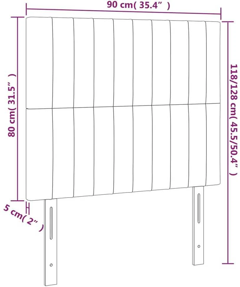 Galvūgalis su LED, tamsiai pilkas, 90x5x118/128cm, audinys