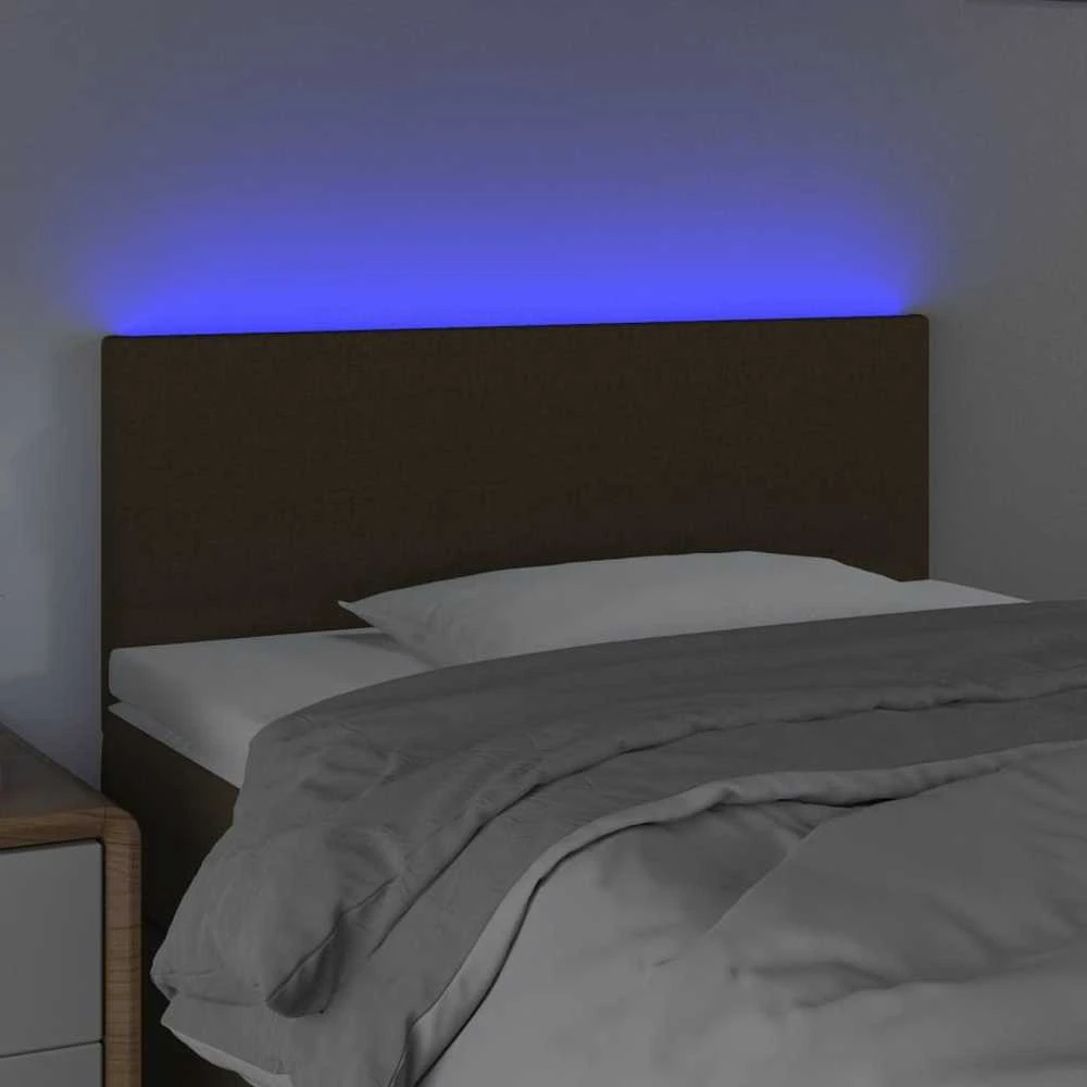Galvūgalis su LED, tamsiai rudos spalvos, 80x5x78/88cm, audinys