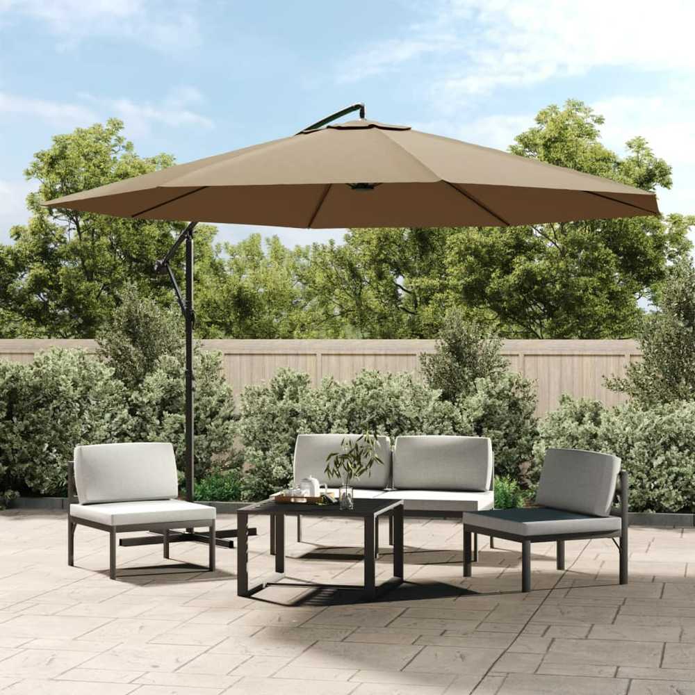Gembinis sodo skėtis su aliuminiu stulpu, taupe, 350cm