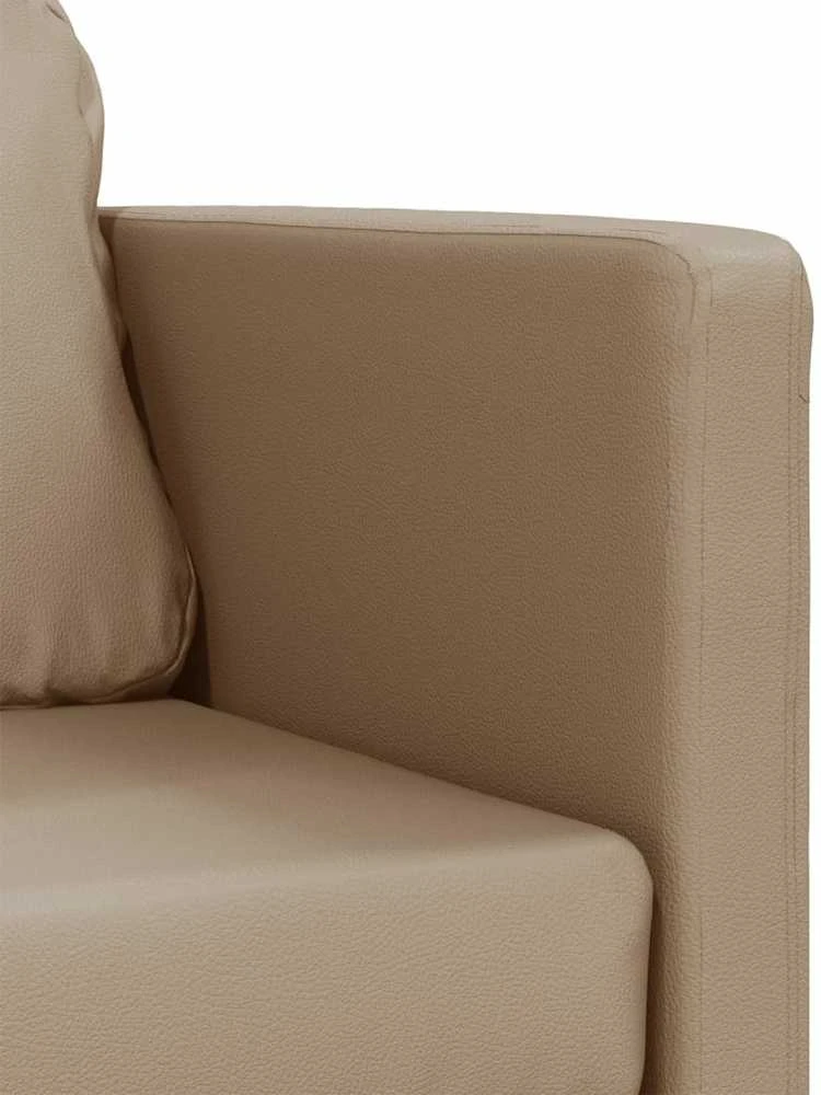 Grindų sofa-lova, 2-1, kapučino, 112x174x55cm, dirbtinė oda