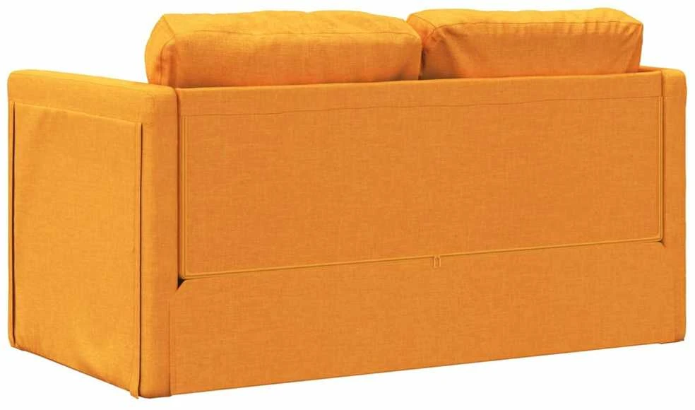 Grindų sofa-lova, 2-1, tamsiai geltona, 112x174x55cm, audinys