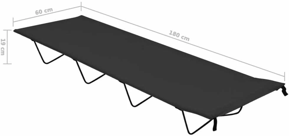 Gultai, 2vnt., juodi, 180x60x19cm, audinys ir plienas