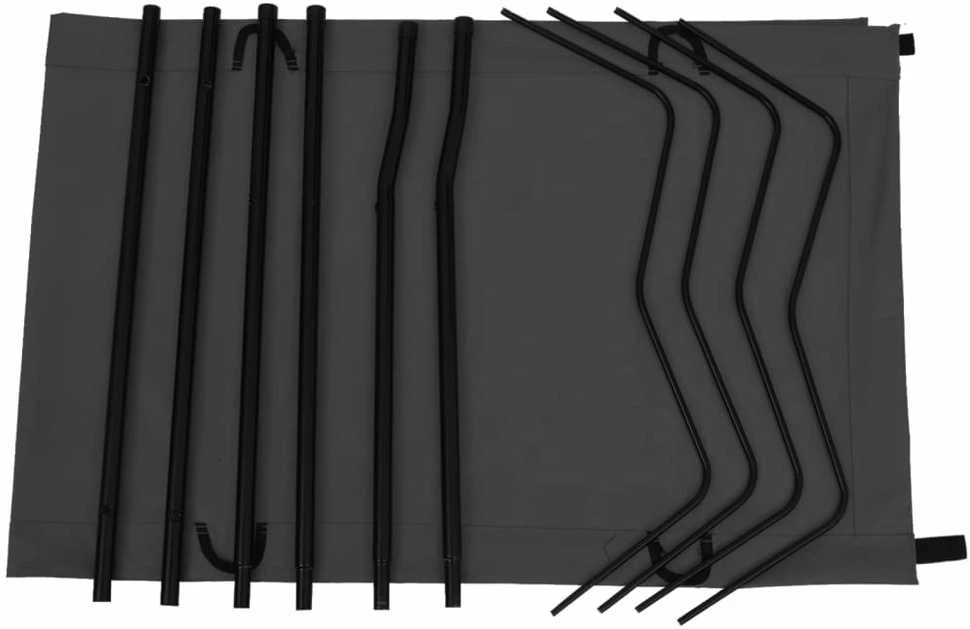 Gultai, 2vnt., juodi, 180x60x19cm, audinys ir plienas