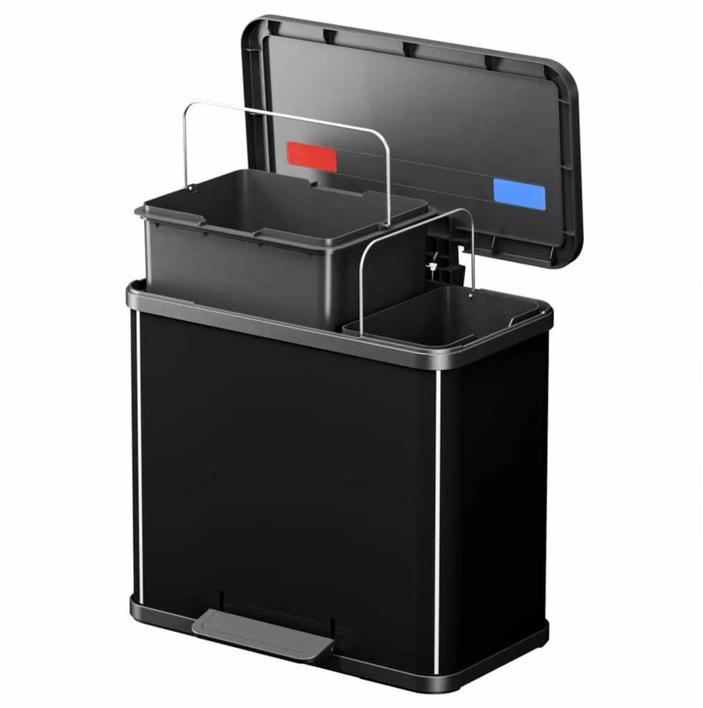 Hailo Šiukšliadėžė su pedalu Oko Duo Plus, juoda, 17l+9l, L dydžio
