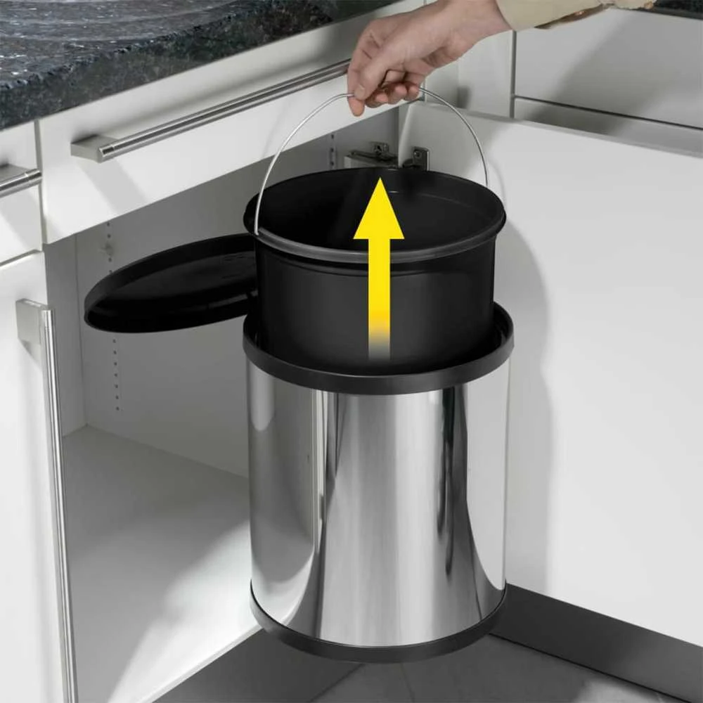 Hailo Spintelės šiukšliadėžė Compact Box, nerūdijantis plienas, 15l