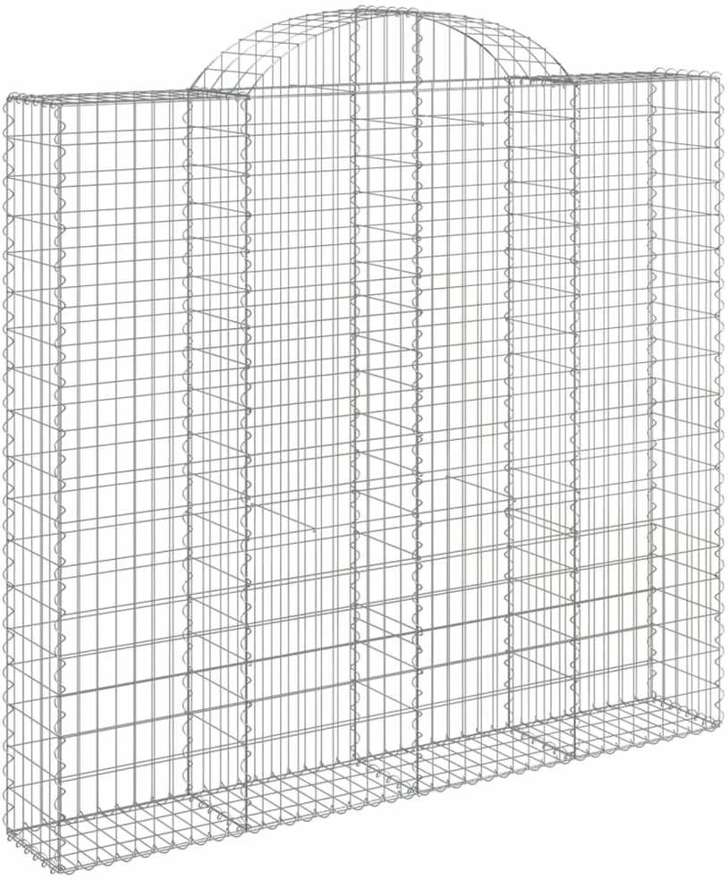 Išlenktas gabiono krepšys, 200x50x180/200 cm, geležis