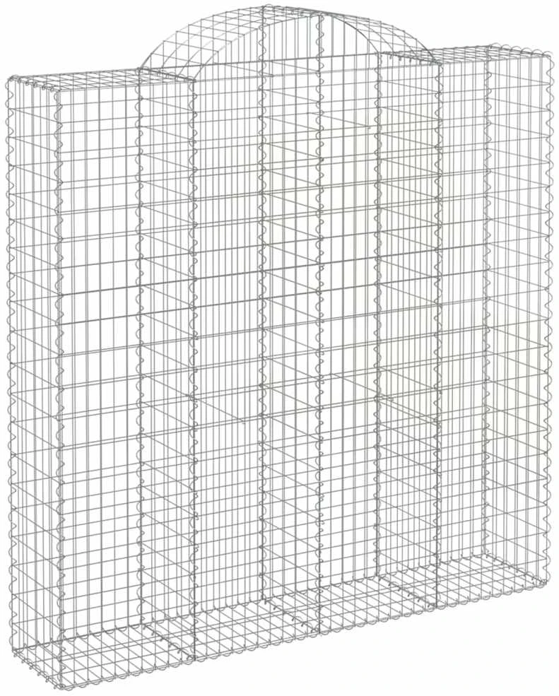 Išlenktas gabiono krepšys, 200x50x200/220 cm, geležis