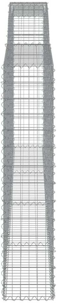 Išlenktas gabiono krepšys, 400x30x140/160cm, geležis
