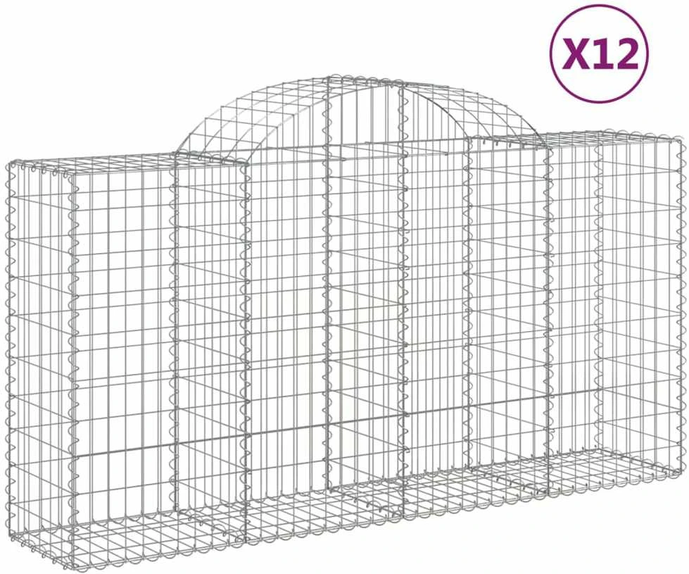 Išlenkti gabiono krepšiai, 12vnt., 200x50x100/120cm, geležis