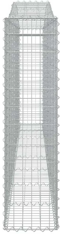 Išlenkti gabiono krepšiai, 4vnt., 400x30x120/140cm, geležis