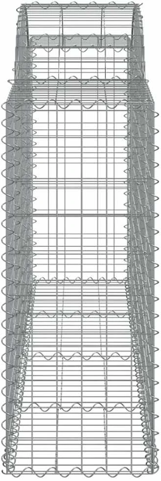 Išlenkti gabiono krepšiai, 5vnt., 200x50x100/120cm, geležis
