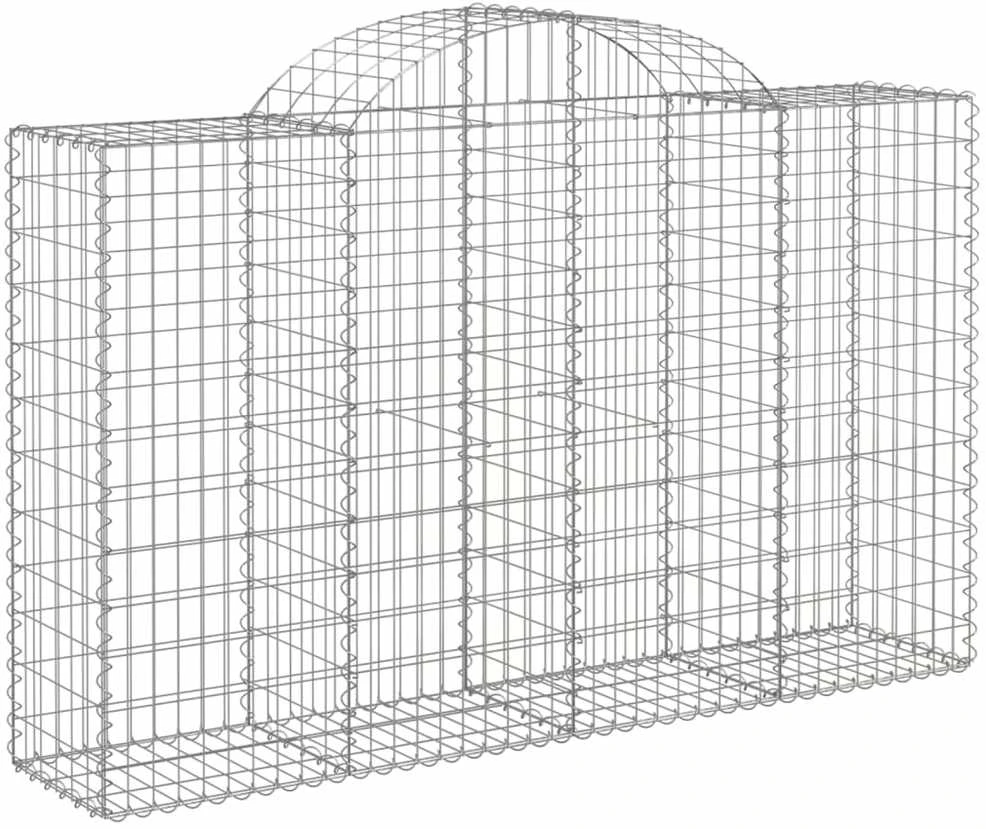 Išlenkti gabiono krepšiai, 9vnt., 200x50x120/140cm, geležis