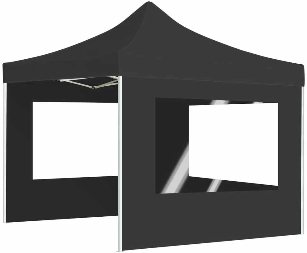 Išskleidžiama palapinė su sienomis, antracito, 2x2m, aliuminis