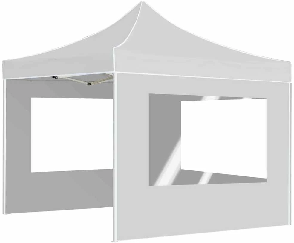 Išskleidžiama palapinė su sienomis, balta, 2x2m, aliuminis