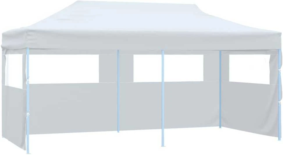 Išskleidžiama palapinė su sienomis, balta, 3x6m, plienas