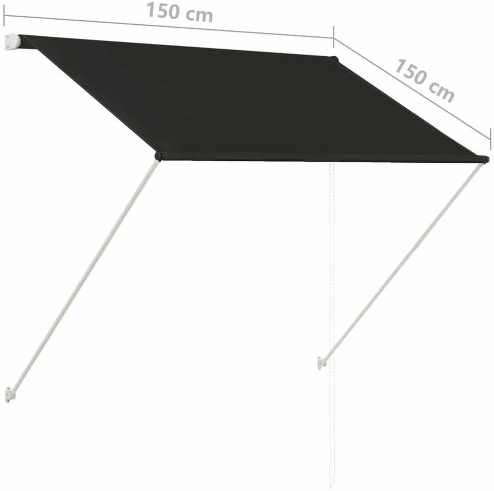 Ištraukiama markizė, antracito spalvos, 150x150cm
