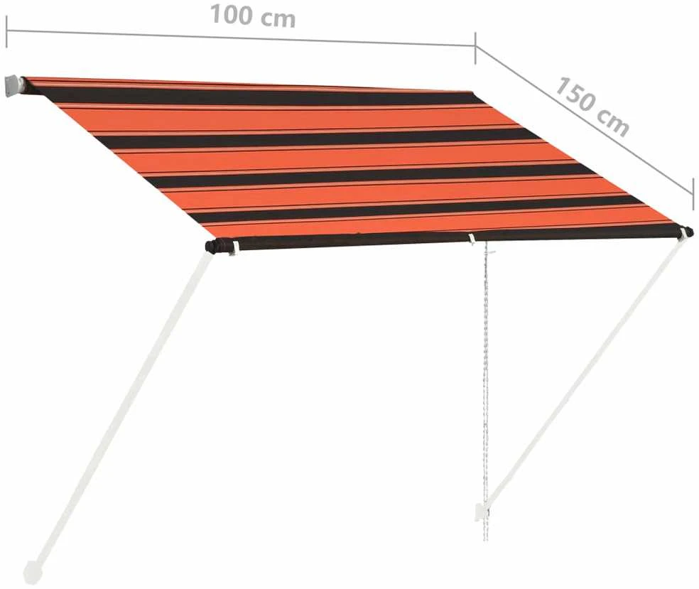 Ištraukiama markizė, oranžinės ir rudos spalvos, 100x150cm