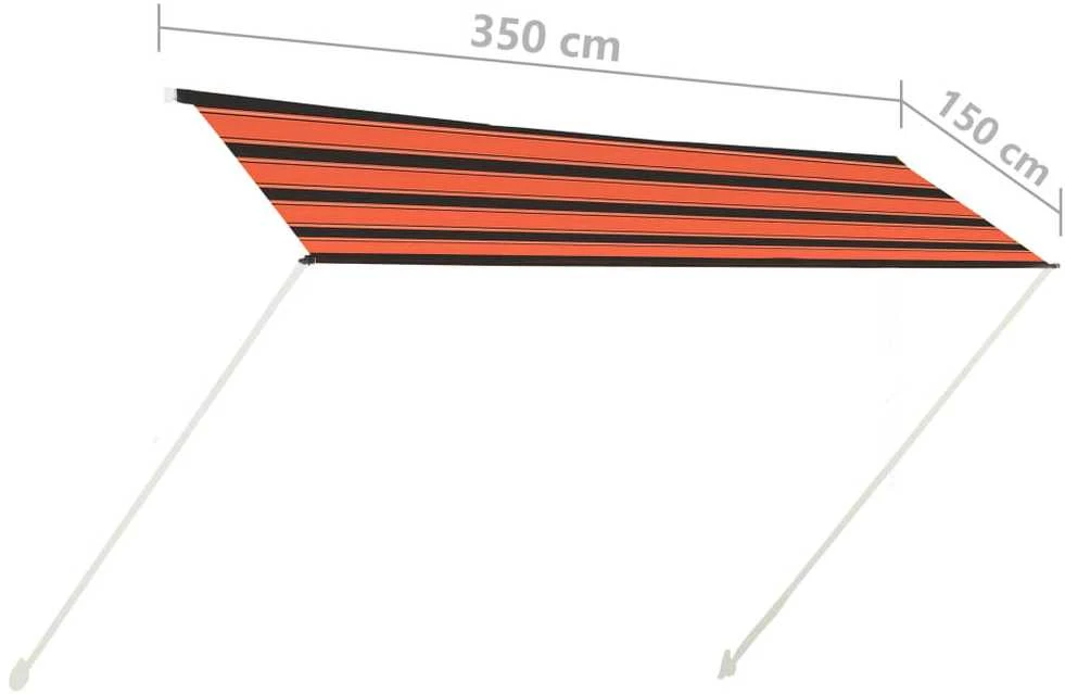 Ištraukiama markizė, oranžinės ir rudos spalvos, 350x150cm