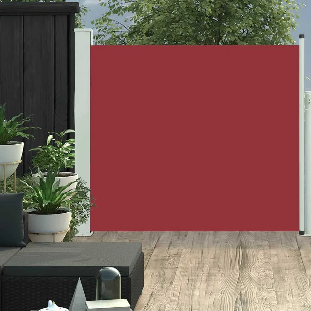 Ištraukiama šoninė kiemo pertvara, raudonos spalvos, 100x300cm