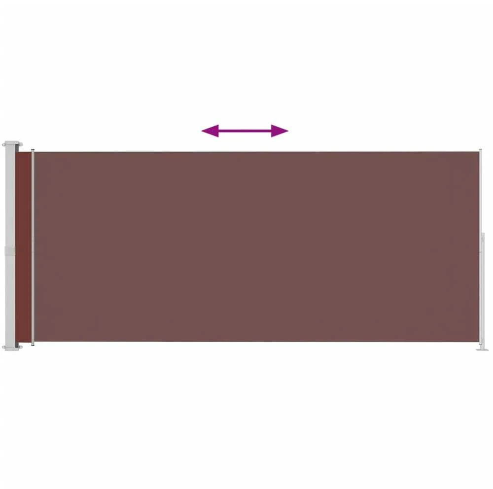 Ištraukiama šoninė kiemo pertvara, rudos spalvos, 180x500cm