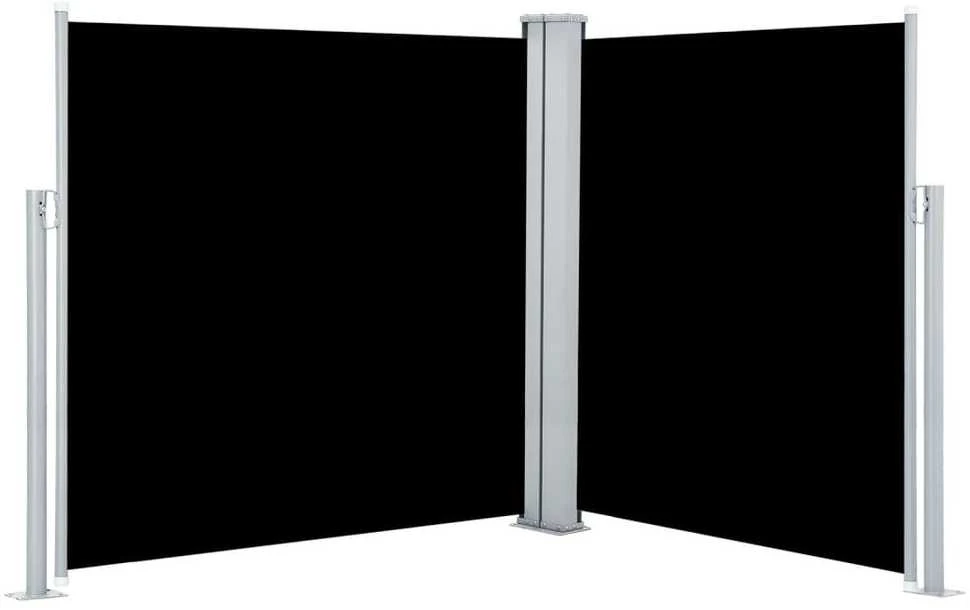 Ištraukiama šoninė pertvara, juodos spalvos, 140x600cm