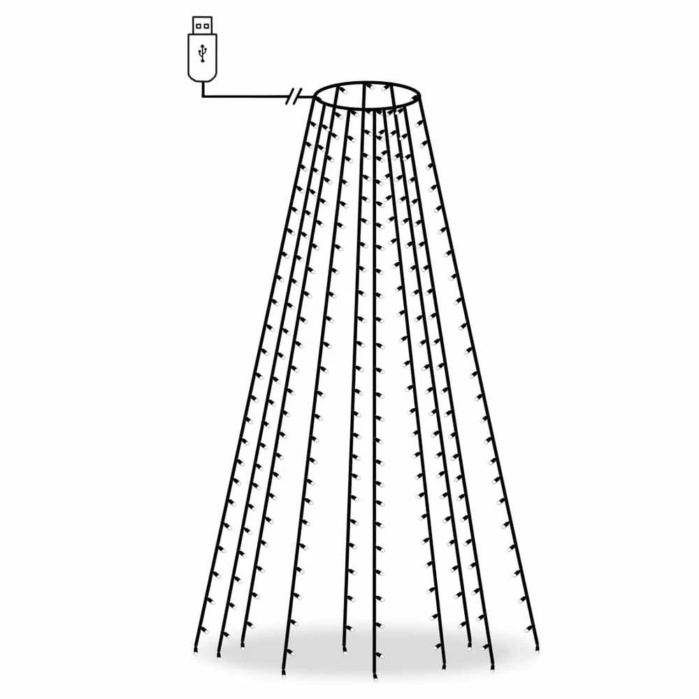 Kalėdinė girlianda eglutei-tinklas su 250 LED lempučių, 250cm