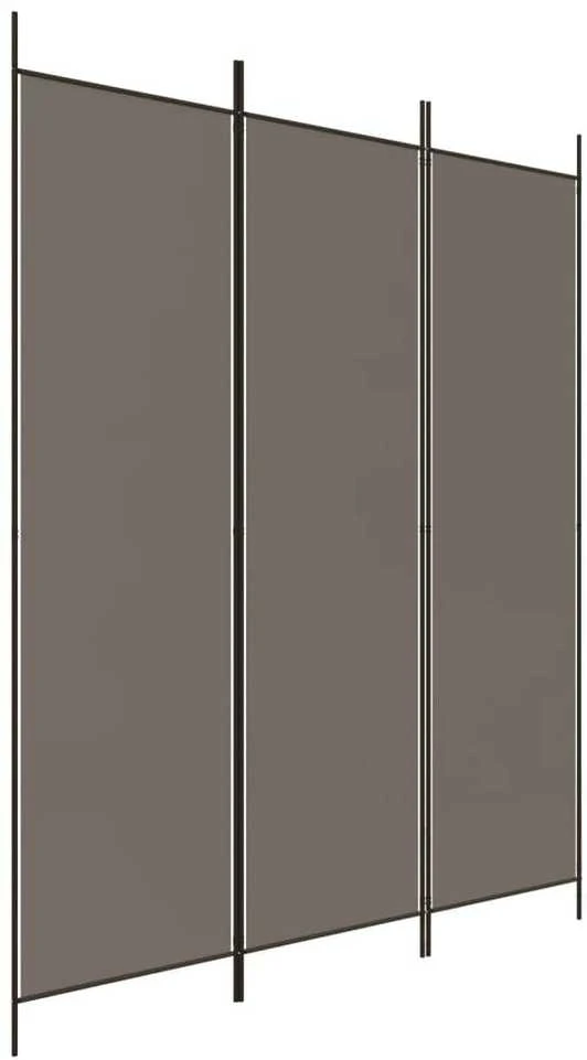 Kambario pertvara, 3 dalių, antracito, 150x200cm, audinys