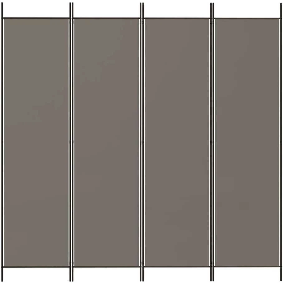 Kambario pertvara, 4 dalių, antracito, 200x200cm, audinys