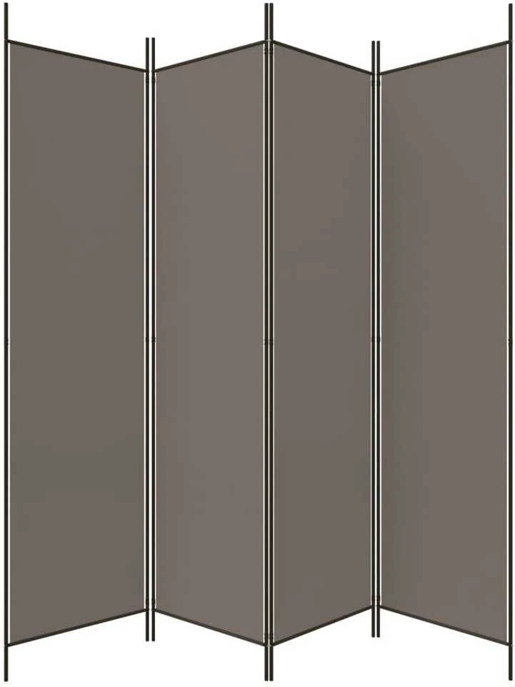 Kambario pertvara, 4 dalių, antracito, 200x220cm, audinys