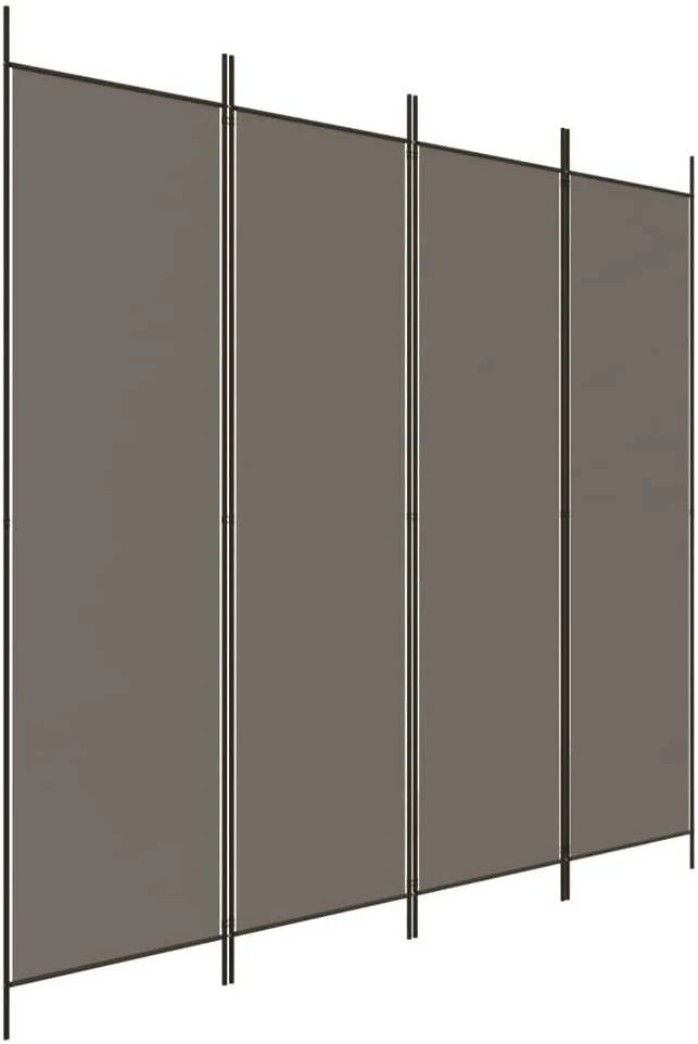 Kambario pertvara, 4 dalių, antracito, 200x220cm, audinys