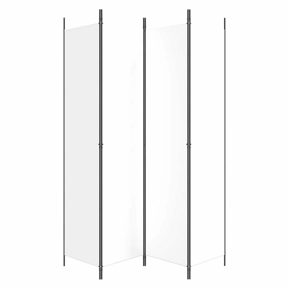 Kambario pertvara, 4 dalių, baltos spalvos, 200x220cm, audinys