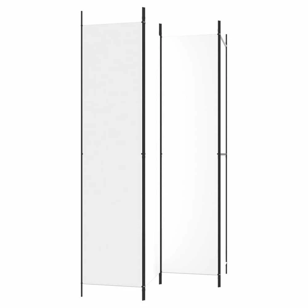 Kambario pertvara, 4 dalių, baltos spalvos, 200x220cm, audinys