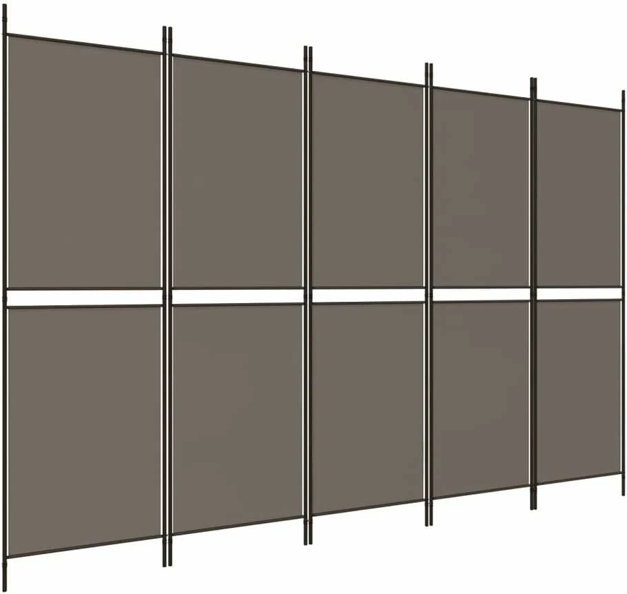 Kambario pertvara, 5 dalių, antracito, 250x200cm, audinys