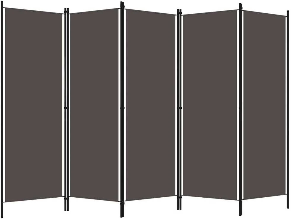 Kambario pertvara, 5 dalių, antracito spalvos, 250x180cm