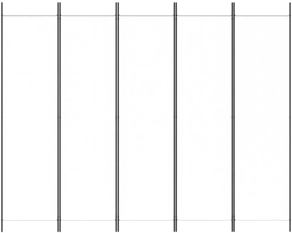 Kambario pertvara, 5 dalių, baltos spalvos, 250x200cm, audinys