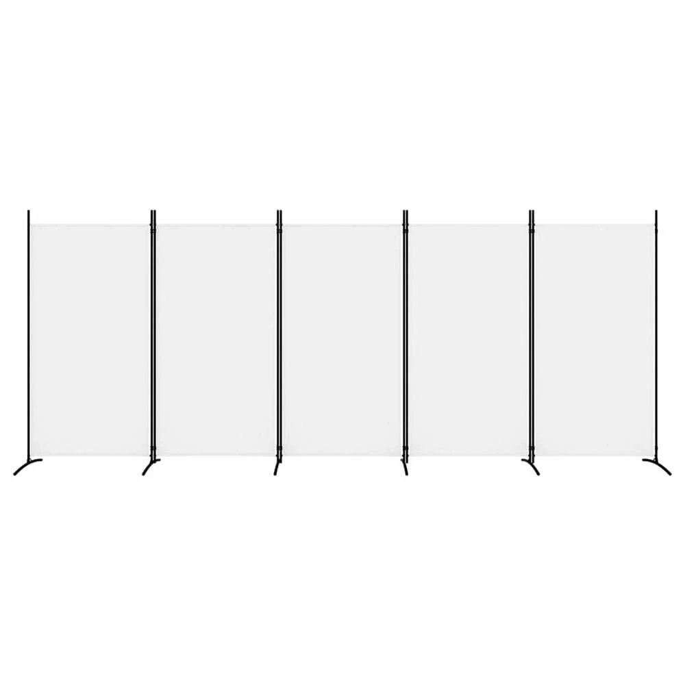 Kambario pertvara, 5 dalių, baltos spalvos, 433x180cm, audinys