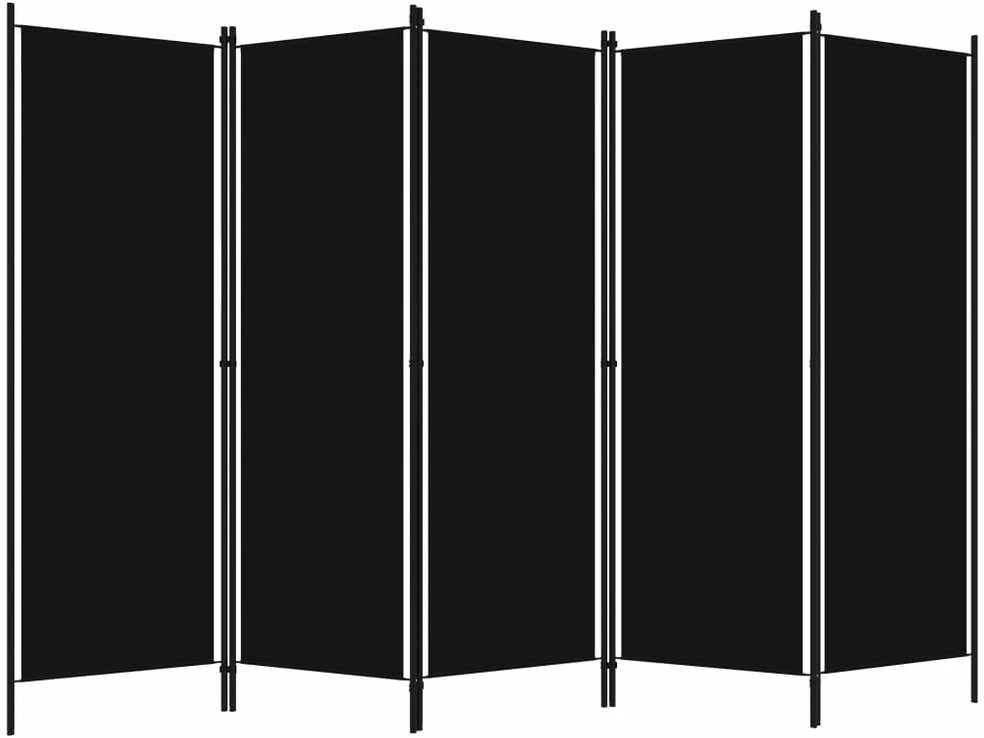 Kambario pertvara, 5 dalių, juodos spalvos, 250x180cm
