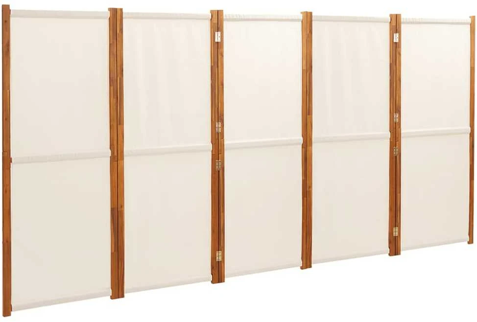 Kambario pertvara, 5 dalių, kreminės baltos spalvos, 350x180cm