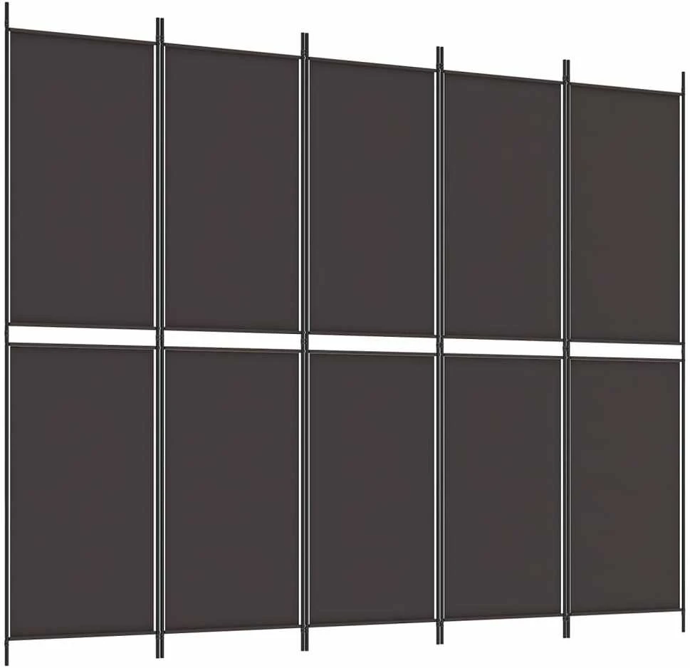 Kambario pertvara, 5 dalių, rudos spalvos, 250x200cm, audinys