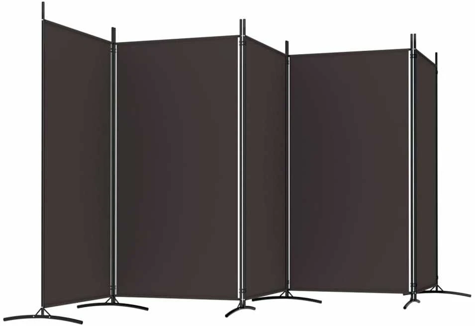 Kambario pertvara, 5 dalių, rudos spalvos, 433x180cm, audinys